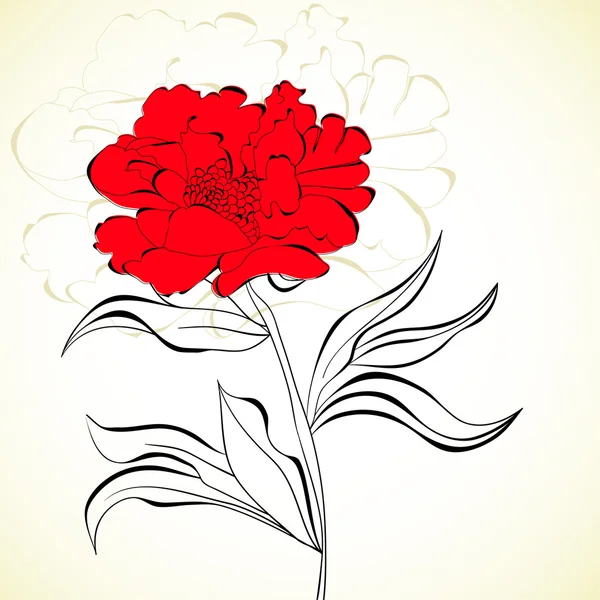 Piros virág — Stock Vector