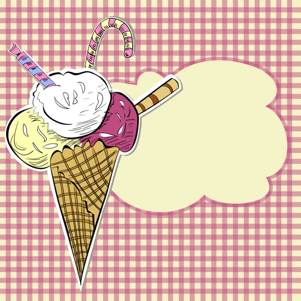 Stylized illustration ice cream — Stock Vector