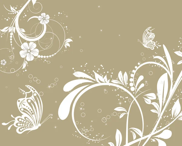 Векторний квітковий декоративний абстрактний фон з метеликом — стоковий вектор