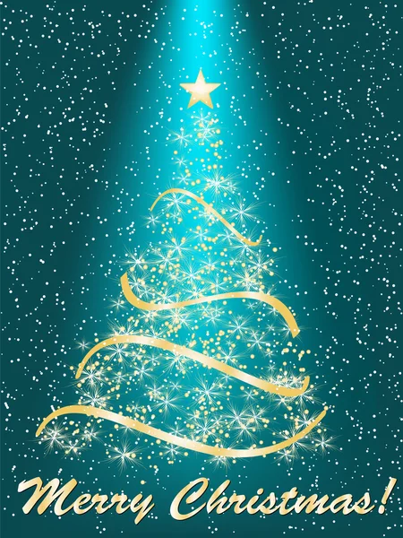 Árbol de Navidad estilizado sobre fondo decorativo — Archivo Imágenes Vectoriales