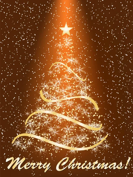 装饰背景图上的圣诞树 — 图库矢量图片