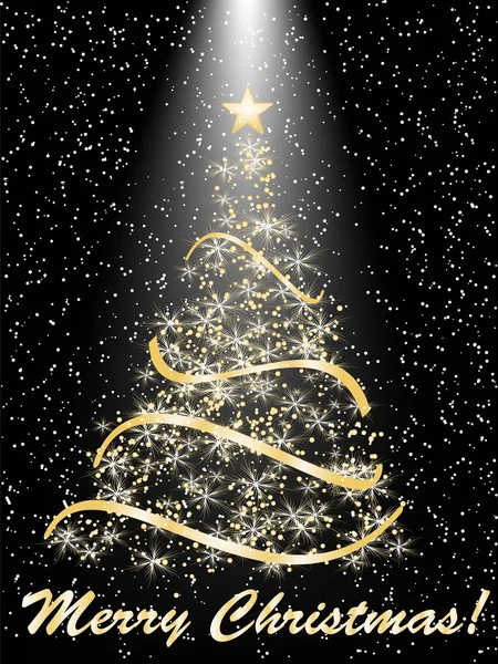 Árvore de Natal estilizado no fundo decorativo — Vetor de Stock
