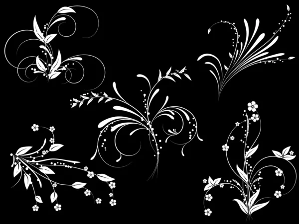Λουλούδι μονόγραμμα decoratively ρομαντικά αφαίρεσης illustrati — Διανυσματικό Αρχείο