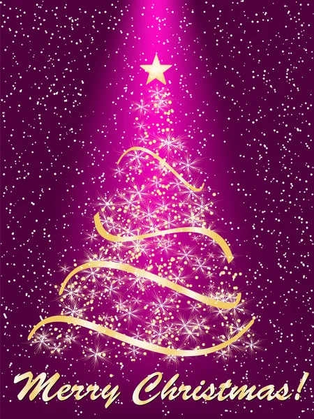 Στυλιζαρισμένο χριστουγεννιάτικο δέντρο σε διακοσμητικό φόντο — Διανυσματικό Αρχείο