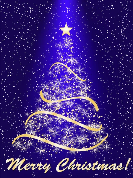 Gestileerde kerstboom op decoratieve achtergrond — Stockvector