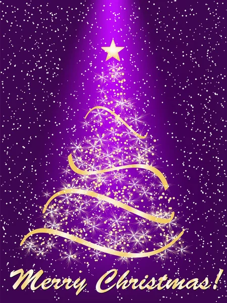 Stiliserad julgran på dekorativ bakgrund — Stock vektor