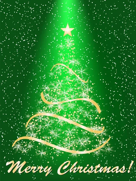 Stylized Christmas tree on decorative background — Stock Vector