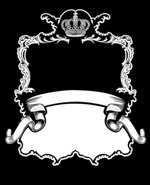 One Color Royal Crown Vintage Curves Banner clipart