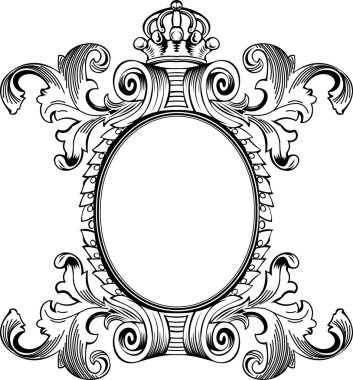 Antique Frame Engraving, Scalable And Editable Vector Illustrati clipart