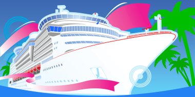 Color Luxury Cruise Big Boat. clipart
