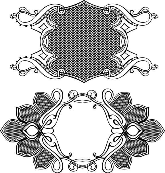 Elementi ornamentali a due cornici vettoriali in stile antico . — Vettoriale Stock
