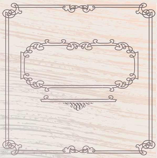 Vector Elegant Old Style Inlay Wood Frame — Stock Vector