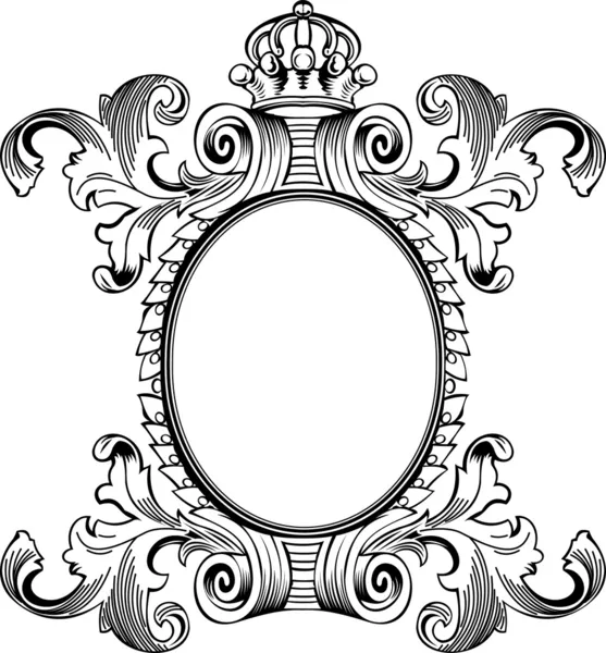 Antique Frame Engraving, Scalable And Editable Vector Illustrati — Stock Vector