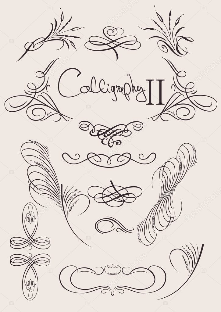vector set: calligraphic design elements and page decoration