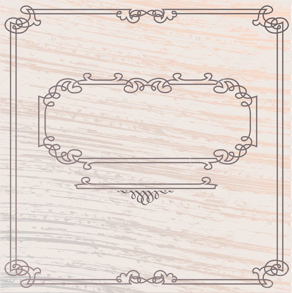 Vector Elegant Old Style Inlay Wood Frame