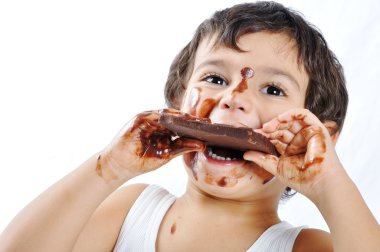 Kid with chocolate clipart