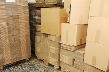 Piles of cardboard boxes clipart