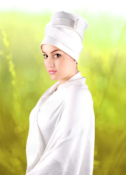 White beautiful geisha — Stock Photo, Image