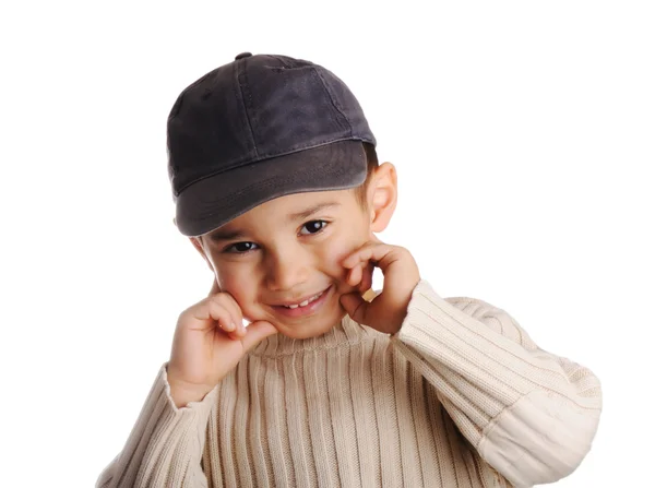 Niño con gorra de mezclilla —  Fotos de Stock