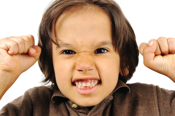 神経系の少年は、彼の爪をかむ — ストック写真
