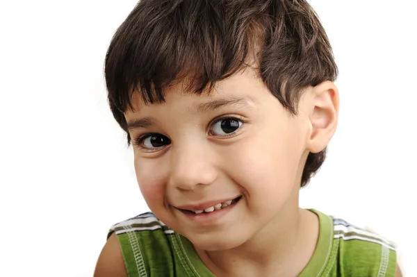 Foto des entzückenden kleinen Jungen, der in die Kamera schaut — Stockfoto