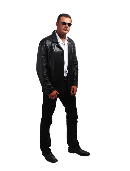 Macho sexy homem com jaqueta — Fotografia de Stock