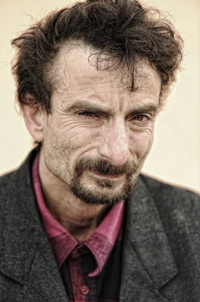 Portrét hrubý obličej člověka, hispánský, latina — Stock fotografie
