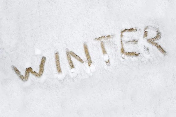 Painted on the fresh white snow — Stock Photo, Image