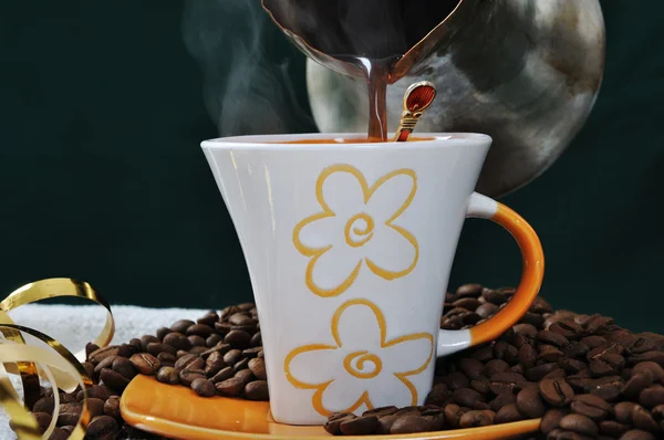 Hot coffee prepared — Stock Photo, Image