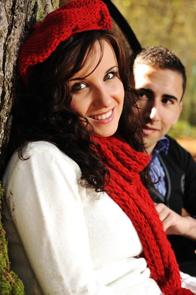 Young couple in nature, male and female together — Stock Photo, Image