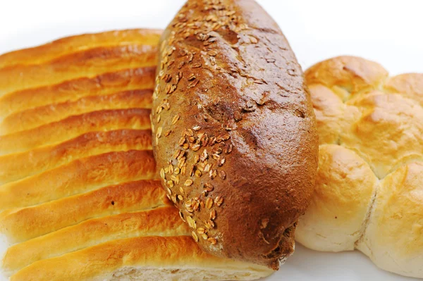 Pyszne jedzenie, chleb na białym tle — Zdjęcie stockowe