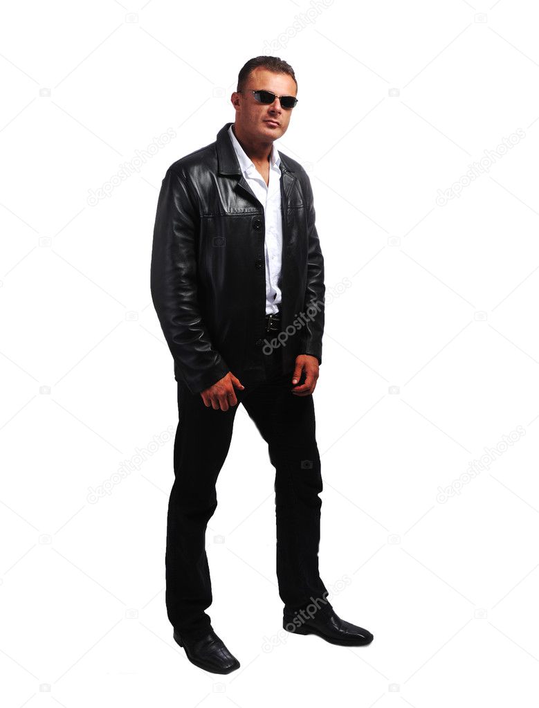 Macho sexy man with jacket