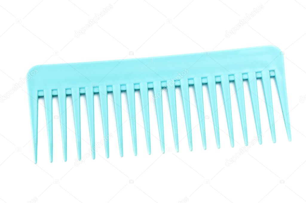 Blue comb isolated on the white background