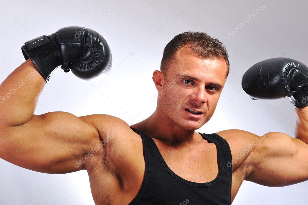 Bodybuilder strong as a rock