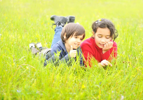 Brother and sister in the nature — Stock Photo, Image