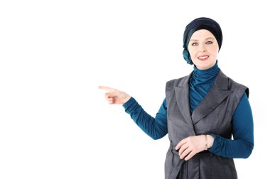 Confident and beautiful european Muslim woman clipart