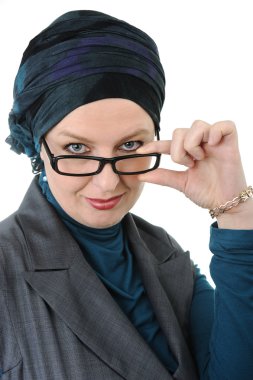 Confident and beautiful european Muslim woman clipart