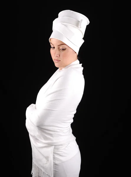 Witte mooie geisha — Stockfoto