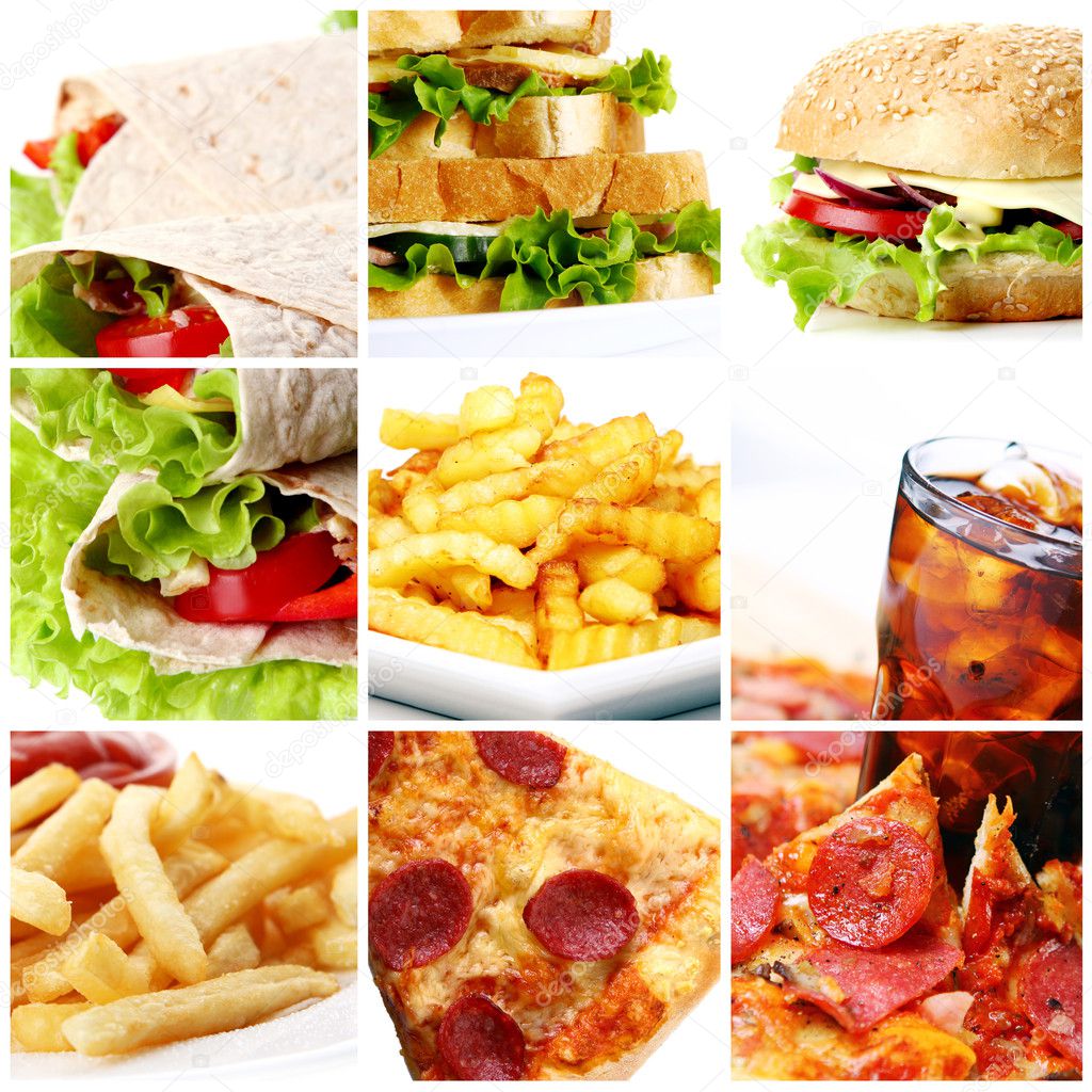  Fast Food Collage Stock Photo yekophotostudio 5974413