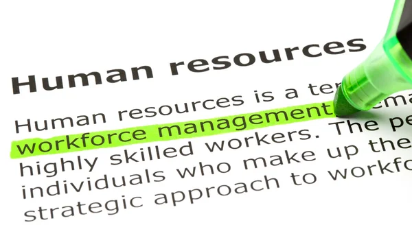 'Workforce management', under 'Human resources' — Stock Photo, Image