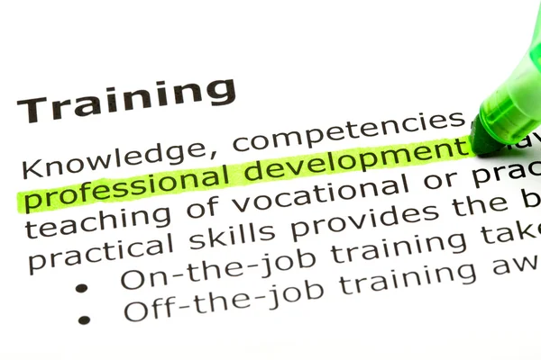 Professionele ontwikkeling opleiding definitie — Stockfoto