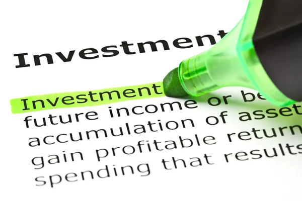 Investimenti evidenziati in verde — Foto Stock