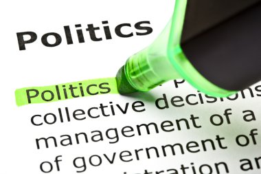 'Politics' highlighted in green clipart