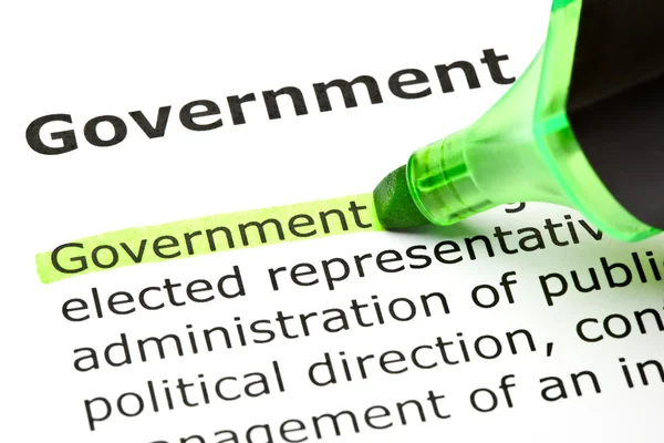 Словарное определение слова "правительство" — стоковое фото