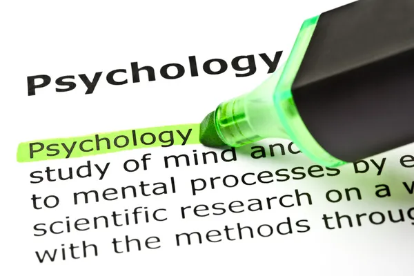 'Psikologi' disorot dalam warna hijau — Stok Foto