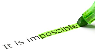 'possible' highlighted in 'impossible' clipart