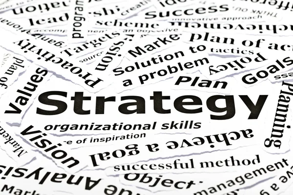 Concept de "stratégie" avec d'autres mots connexes — Photo