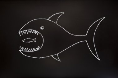 Big fish eats small one clipart