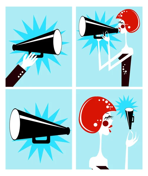 Loudspeaker and megaphone — Stock Photo, Image
