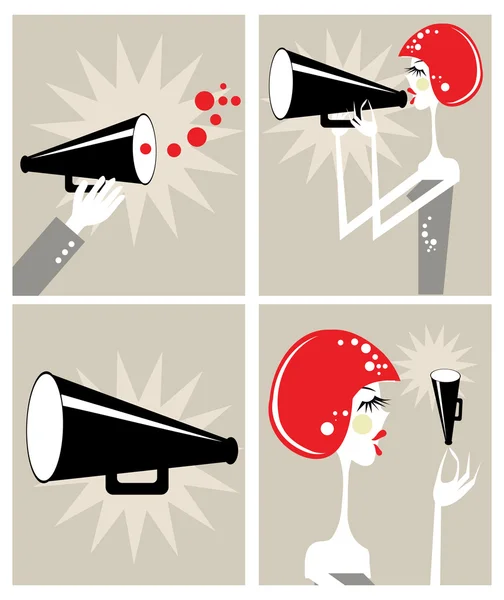 Loudspeaker and megaphone — Stock Photo, Image